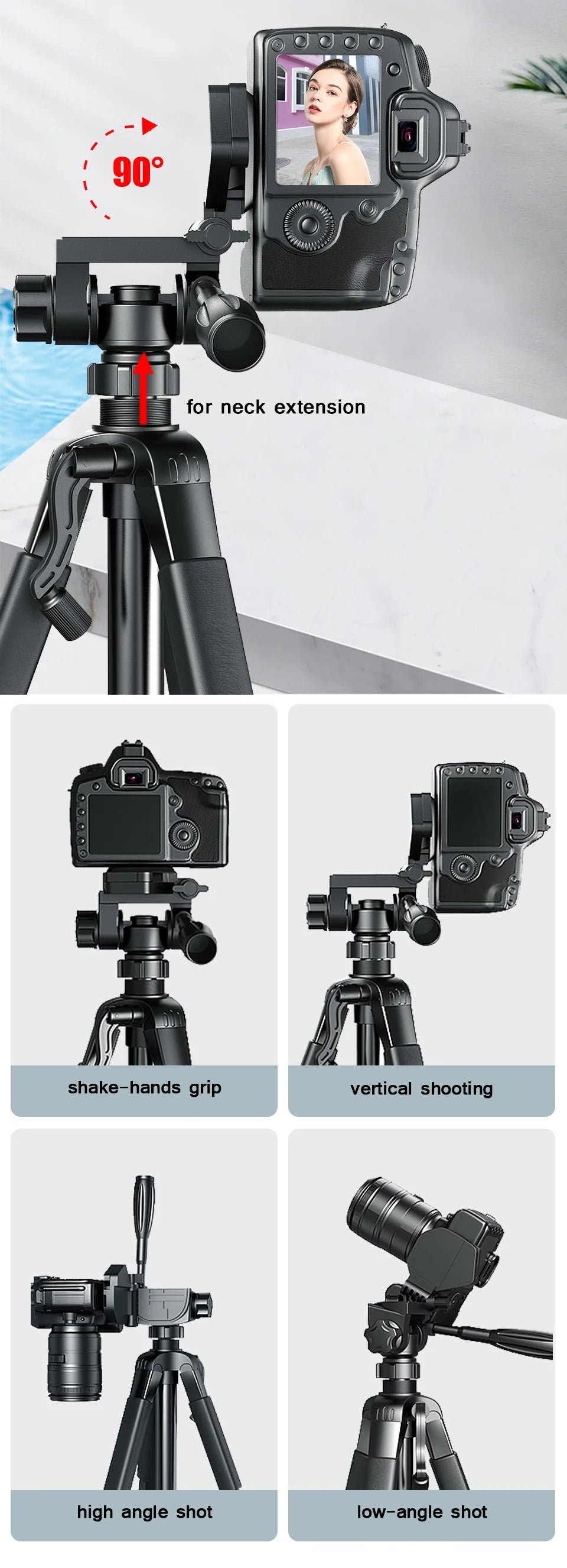 55" Aluminum Travel Self-Tripod for Cameras & Phones