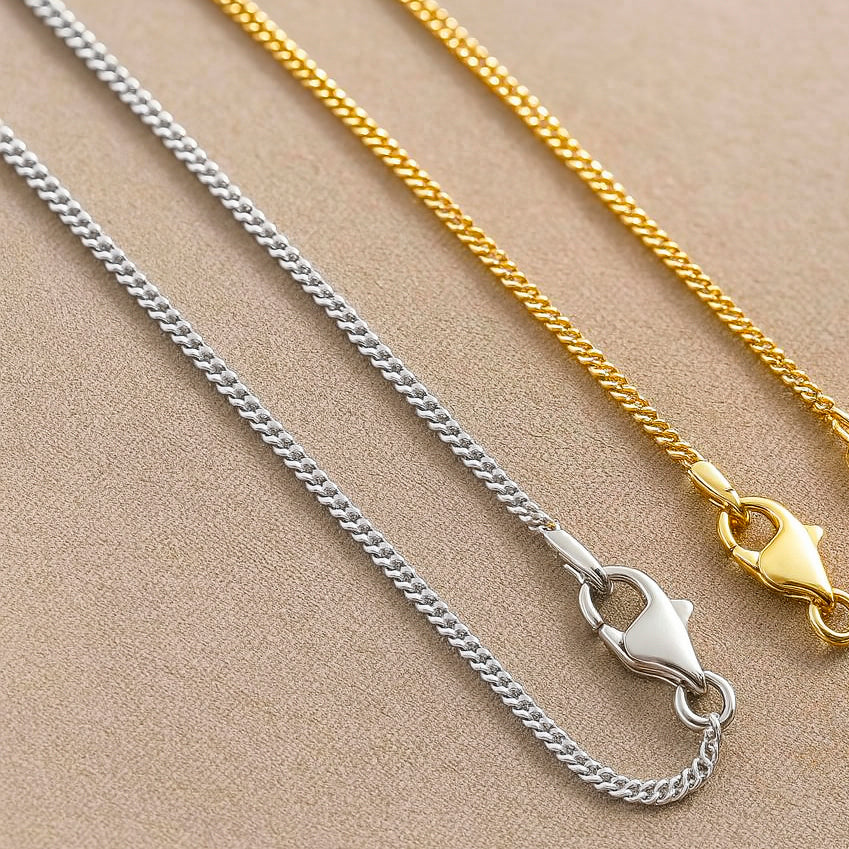 Sterling Silver Gold-Plated Side Chain Necklace
